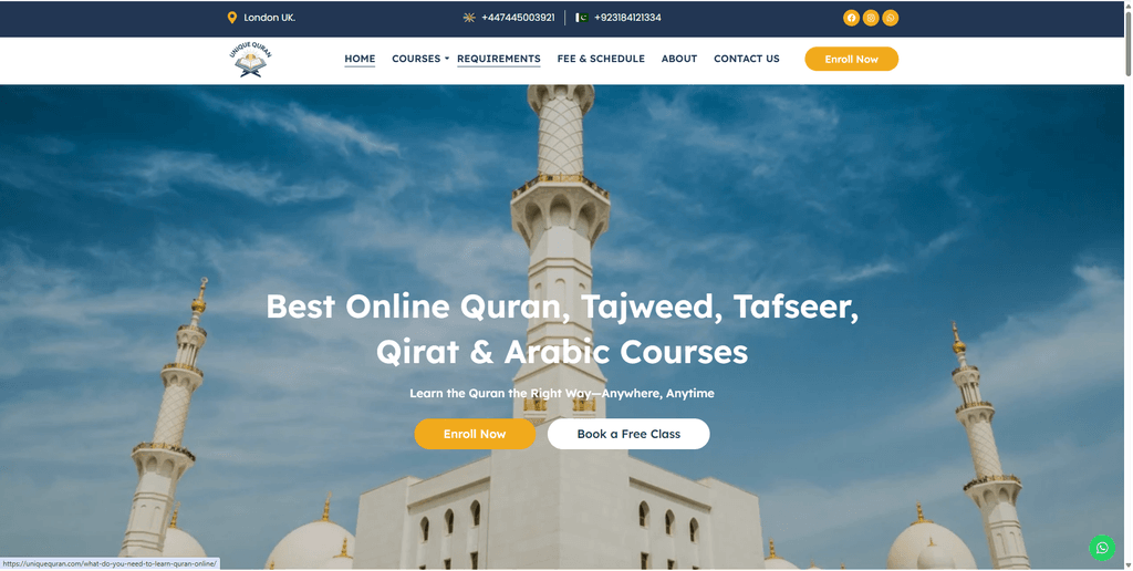 Unique Quran - Online Learning